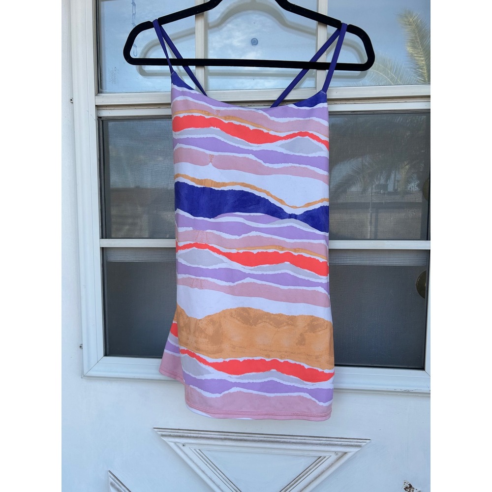 Lululemon Dancing Warrior Tank Top Size 8 Bleacher Stripe Yoga Active